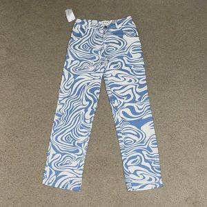 Blue & White Swirl Jeans